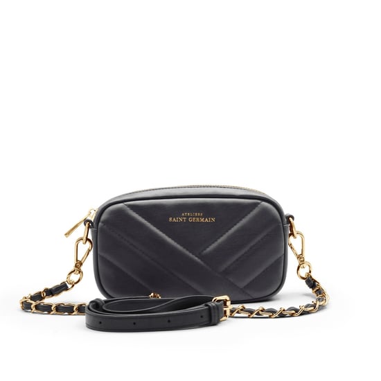 Opera – Gewatteerde mini clutch – Zwart - Image 1