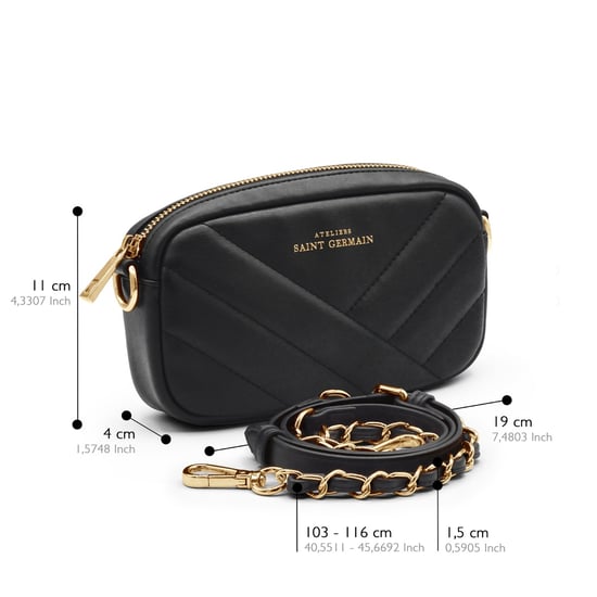 Opera – Gewatteerde mini clutch – Zwart - Image 4