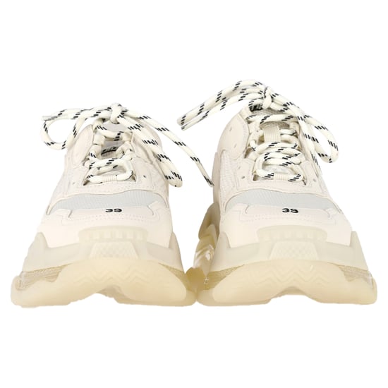 Balenciaga Triple S Clear Sole Sneakers in Cream Polyester - Image 2