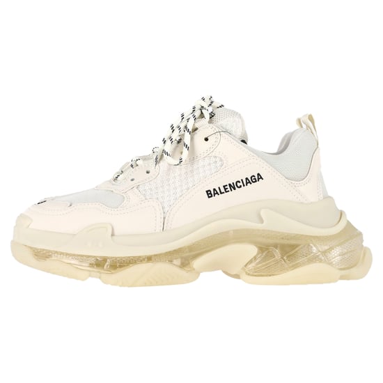 Balenciaga Triple S Clear Sole Sneakers in Cream Polyester - Image 4