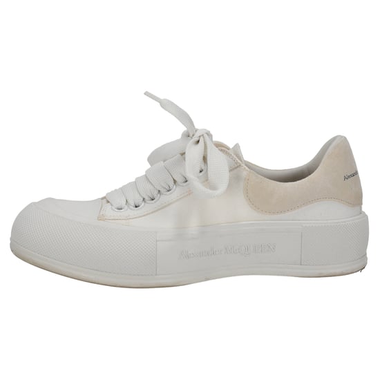 Alexander McQueen Deck Skate Plimsoll Veter Sneakers in Witte Canvas - Image 2