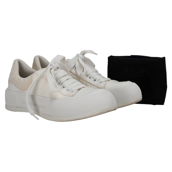 Alexander McQueen Deck Skate Plimsoll Veter Sneakers in Witte Canvas - Image 5
