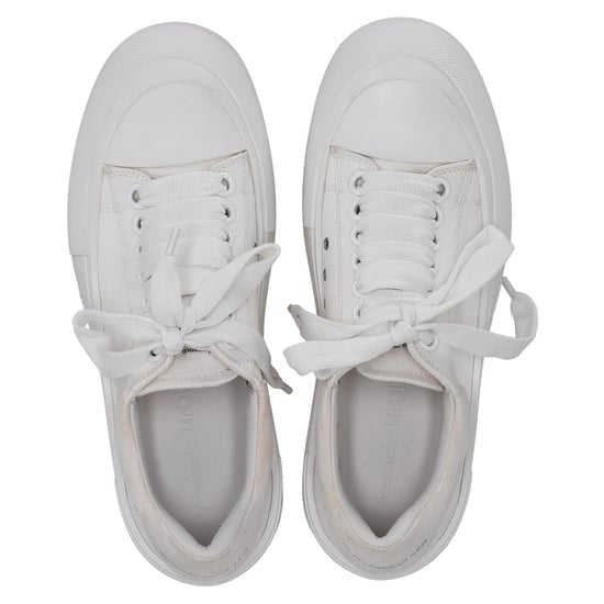 Alexander McQueen Deck Skate Plimsoll Veter Sneakers in Witte Canvas - Image 6