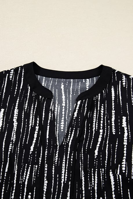 Gestreepte V-hals Lange Mouwen Blouse - Image 6