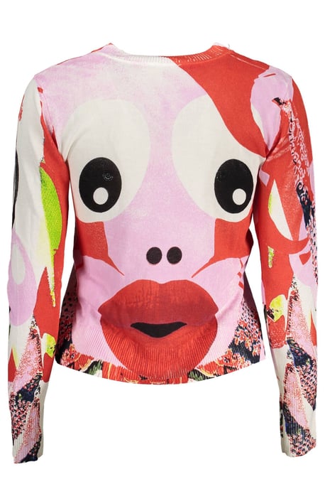 Abstract Gezicht Gebreide Pullover Trui - Image 2