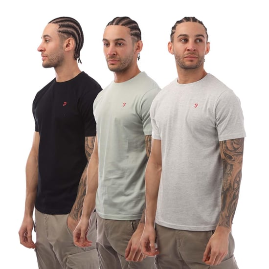 Farah Heren Laven T-Shirt (Pak van 3) (Grijs/lichtgrijs/zwart) - Image 1