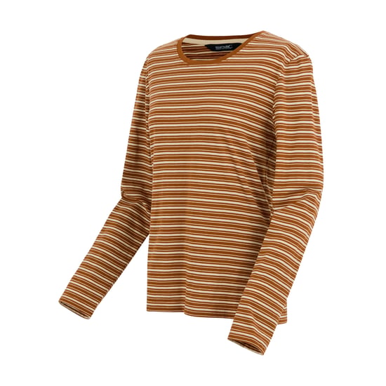 Regatta Dames/Dames Federica Stripe T-shirt met lange mouwen (Geglazuurde Gember/Licht Vanille) - Image 3