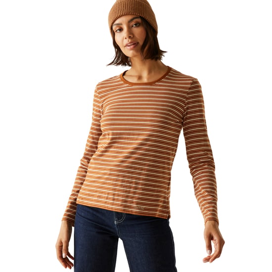 Regatta Dames/Dames Federica Stripe T-shirt met lange mouwen (Geglazuurde Gember/Licht Vanille) - Image 5