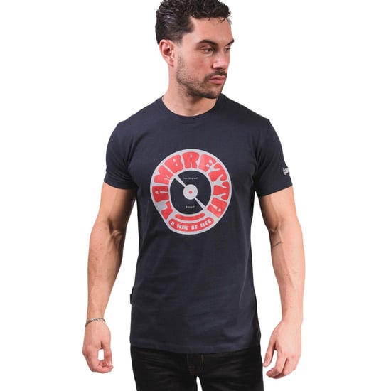 Lambretta Mens Vinyl Record T-Shirt (Navy) - Image 5