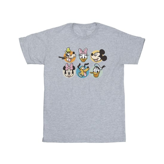 Disney Heren Mickey Mouse And Friends Gezichten T-Shirt (Sportgrijs) - Image 1