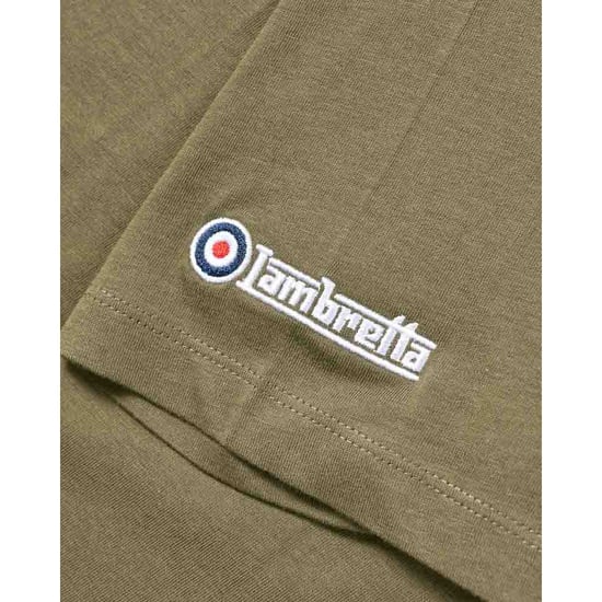 Lambretta Heren Vinyl Record T-Shirt (Khaki) - Image 5