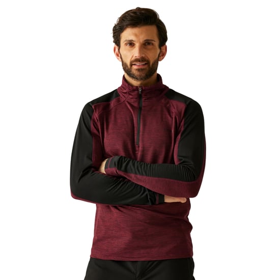 Regatta Heren Hepley Half Zip Fleecejack (Donker kastanjebruin/zwart) - Image 4
