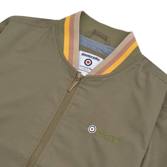 Lambretta Heren Monkey Drievoudig Getipte Jas (Khaki/Goud/Tabak/Crème) - Image 3