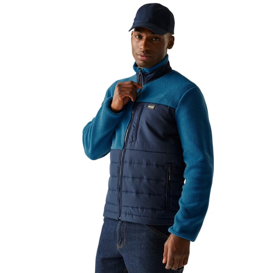 Regatta Heren Frankie Borg Full Zip Hybride Jas (Marine/Snorkelblauw) - Image 4