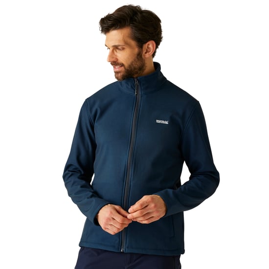 Regatta Heren Cera V Wind Resistant Soft Shell Jas (Navy Marl/Moonlight Denim) - Image 4