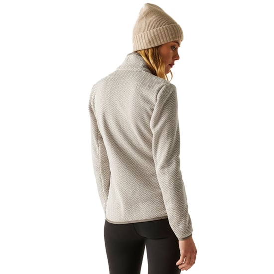 Regatta Dames/Dames Elzie Full Zip Fleecejack (Steenwit/Zacht taupe) - Image 4