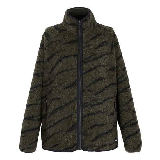 Regatta Dames/Dames Frankie Borg Full Zip Fleecejack (Donkere kaki/zwart) - Image 1