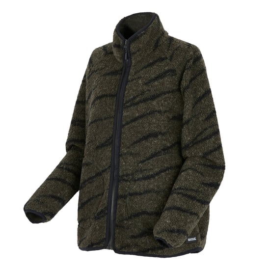 Regatta Dames/Dames Frankie Borg Full Zip Fleecejack (Donkere kaki/zwart) - Image 3