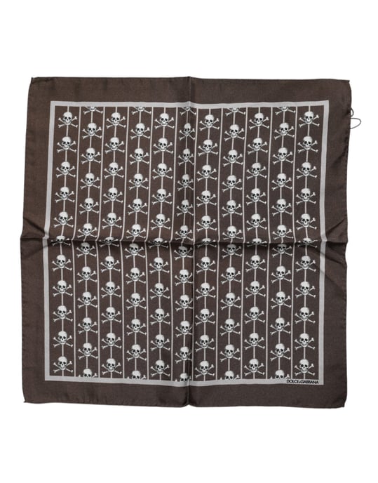 Sjaal van Zijden Zakdoek met Skullpatroon - Image 1