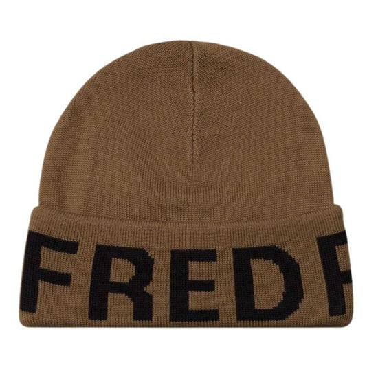 Fred Perry Oversized Logo Beanie (Stone) - Image 1