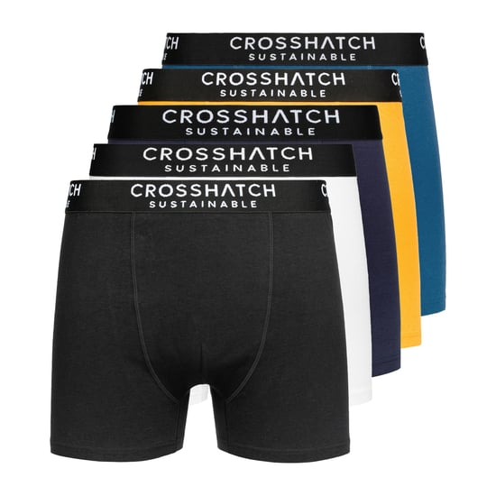 Crosshatch Heren Orlander Boxershorts (Set van 5) (Zwart/Blauw/Mustard/Wit) - Image 1