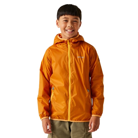 Regatta Groot Buitenshuis Kinderen/Kinderen Lever II Packaway Rain Jacket (Vos/Bloeiende goudsbloem) - Image 4