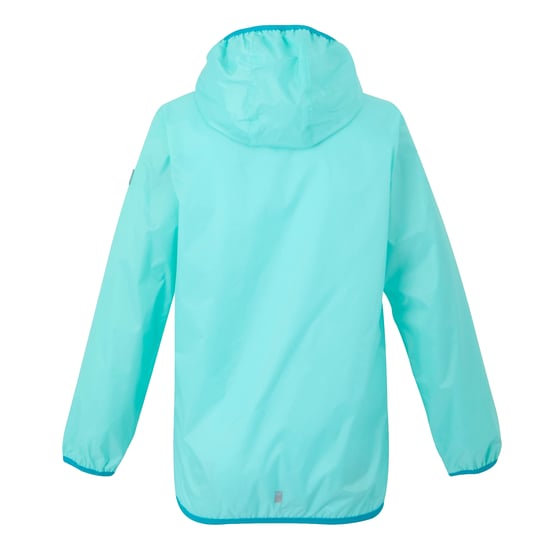 Regatta Groot Buitenshuis Kinderen/Kinderen Lever II Packaway Rain Jacket (Aruba Blauw/Exotische Pluim) - Image 2