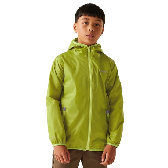 Regatta Groot Buitenshuis Kinderen/Kinderen Lever II Packaway Rain Jacket (Grenoble groen/wild lime) - Image 4