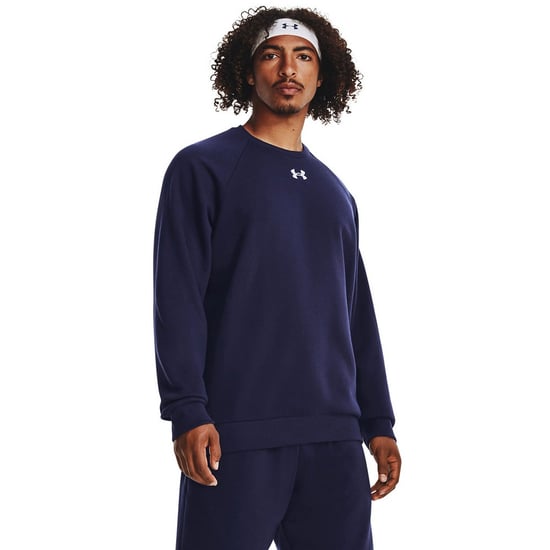 Under Armour Unisex Rival Fleece Crew Hals Sweatshirt voor volwassenen (Middernacht marine/wit) - Image 3