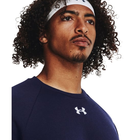 Under Armour Unisex Rival Fleece Crew Hals Sweatshirt voor volwassenen (Middernacht marine/wit) - Image 4