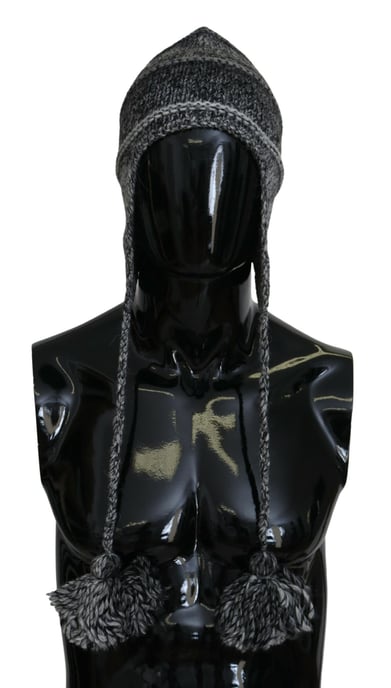 Balaclava Muts Wol Muts Grijze Pompon Muts - Image 4