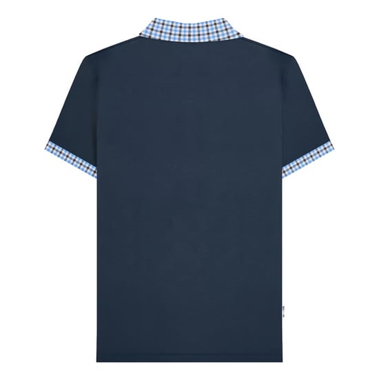 Lambretta Heren Gingham Big & Tall Polo Shirt (Marineblauw) - Image 2