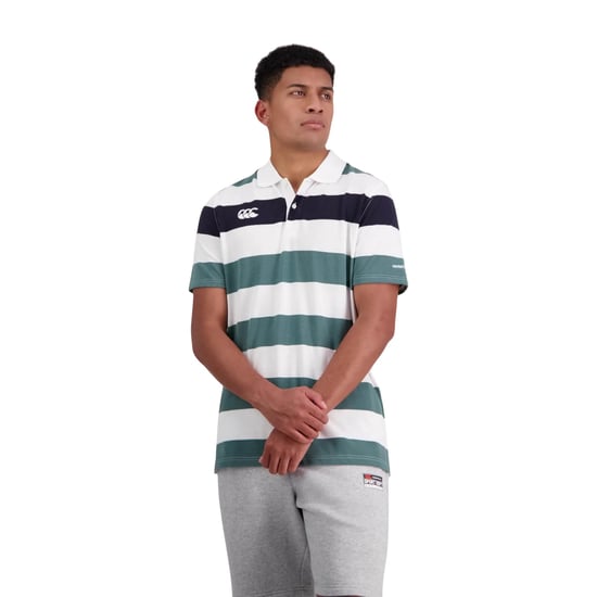 Canterbury Heren Stripe Polo Shirt (Helder wit) - Image 1