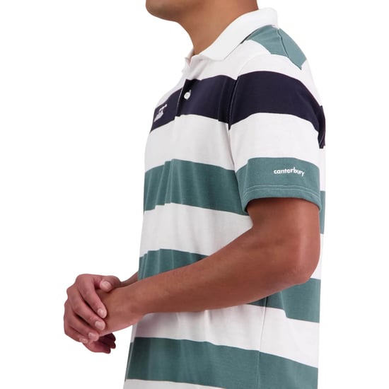 Canterbury Heren Stripe Polo Shirt (Helder wit) - Image 4