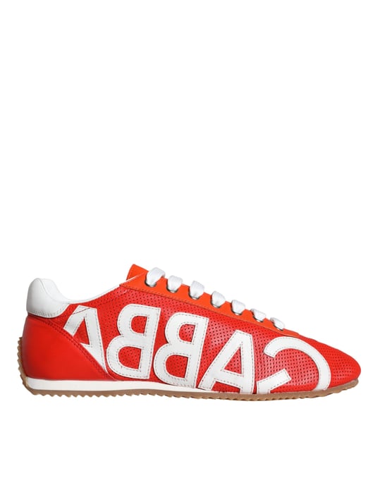 Dg Sneakers Rode Leren Casual Stijl - Image 1
