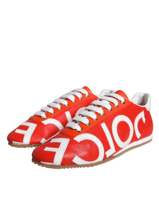 Dg Sneakers Rode Leren Casual Stijl - Image 3