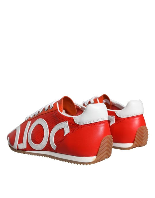 Dg Sneakers Rode Leren Casual Stijl - Image 4