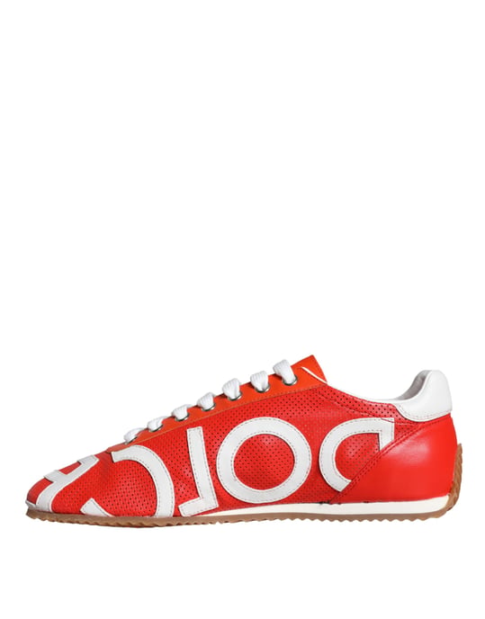 Dg Sneakers Rode Leren Casual Stijl - Image 5