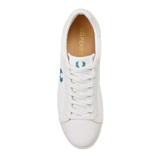 Fred Perry Heren Laurier Krans Logo Leren Trainers (Wit) - Image 3