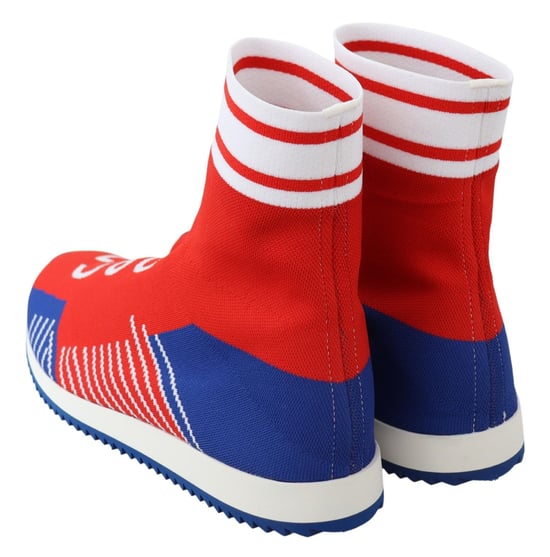 Dolce & Gabbana Heren Blauw Rode Sorrento Logo Sneakers Sokken Schoenen - Image 6