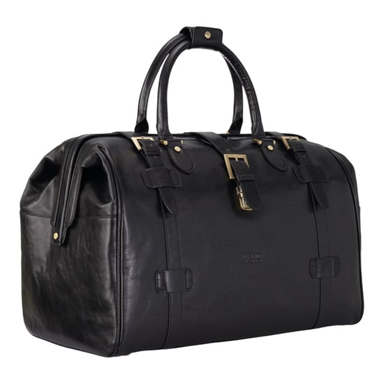 Echte leren zwarte reistas met vintage leren details - Windsor - Image 3