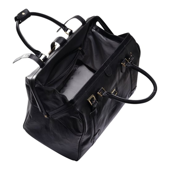Echte leren zwarte reistas met vintage leren details - Windsor - Image 6