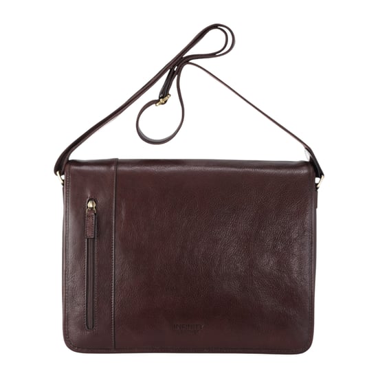 Echte leren bruine laptoptas met schoudertas - Astor - Image 1
