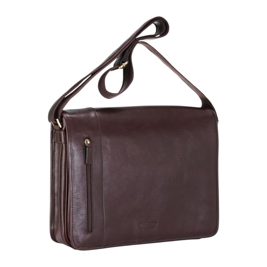 Echte leren bruine laptoptas met schoudertas - Astor - Image 3
