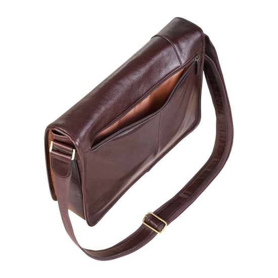 Echte leren bruine laptoptas met schoudertas - Astor - Image 5