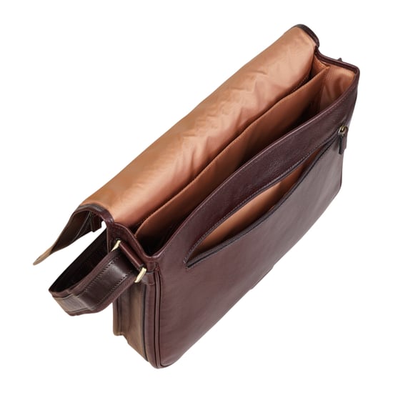 Echte leren bruine laptoptas met schoudertas - Astor - Image 6