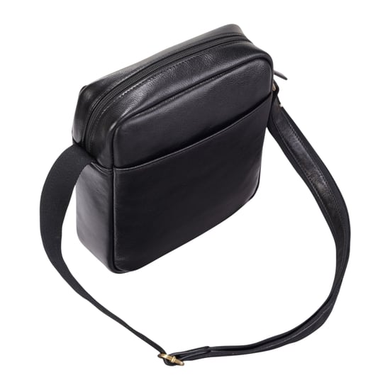 Echte leren zwarte vintage crossbody messenger reistas - Ashby - Image 4