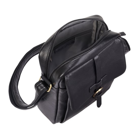 Echte leren zwarte vintage crossbody messenger reistas - Ashby - Image 5