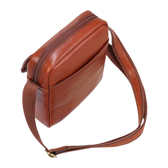 Echte leren vintage crossbody-messenger-reistas in bruin leer - Ashby - Image 4