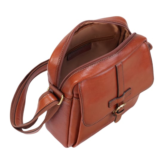 Echte leren vintage crossbody-messenger-reistas in bruin leer - Ashby - Image 5